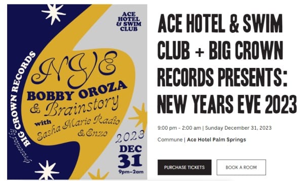 Ace Hotel & Swim Club New Year's Eve, Palm Springs, CA